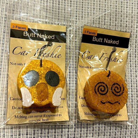 Emoji Car Freshies Pack of 2 in Butt Naked Scent - Picture 2 of 3